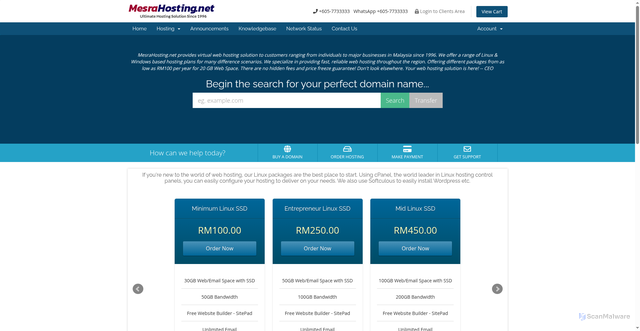 Security scan screenshot of https://mesra.my