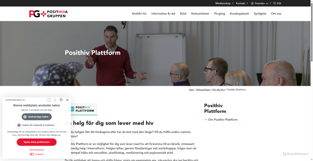 Security scan screenshot of https://posithivplattform.se