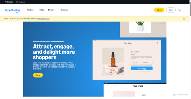 Security scan screenshot of https://buywithprime.amazon.com