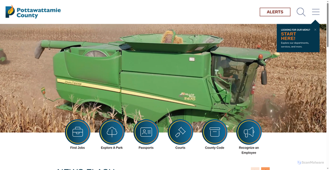 Security scan screenshot of https://www.pottcounty-ia.gov/