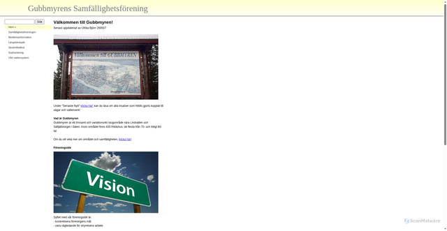 Security scan screenshot of https://gubbmyren.se
