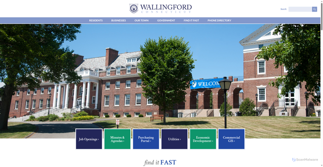 Security scan screenshot of www.wallingfordct.gov
