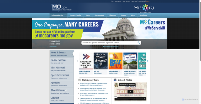 Security scan screenshot of https://www.mo.gov/
