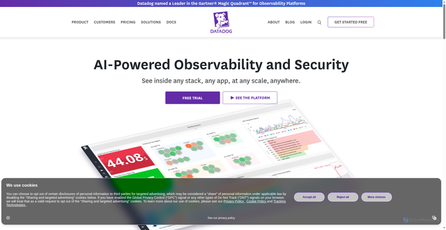 Security scan screenshot of https://www.datadoghq.com