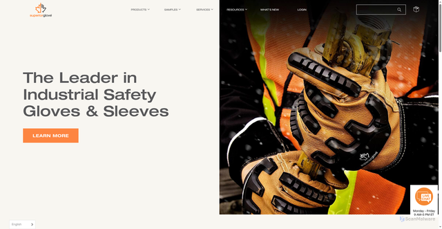 Security scan screenshot of https://www.superiorglove.com