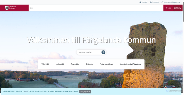 Security scan screenshot of http://www.fargelanda.se
