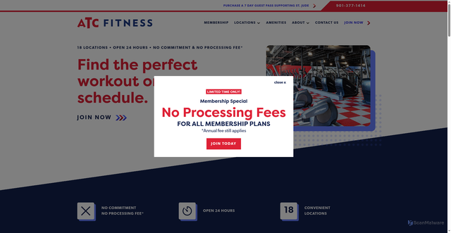 Security scan screenshot of https://www.atcfitness.com/