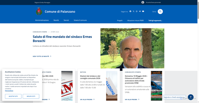 Security scan screenshot of https://www.comune.palanzano.pr.it
