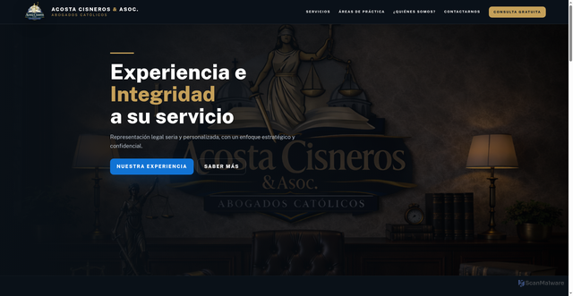 Security scan screenshot of https://www.acostacisnerosasoc-abogadoscatolicos.com/