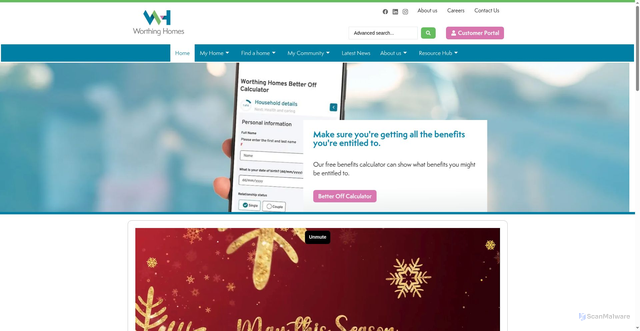 Security scan screenshot of https://www.worthing-homes.org.uk/