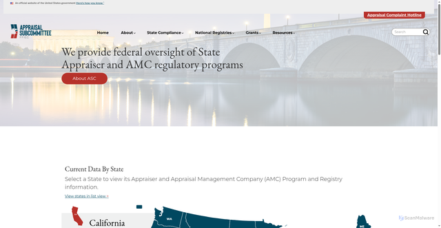 Security scan screenshot of https://asc.gov/