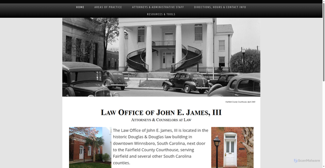 Security scan screenshot of http://jameslawoffice.com/