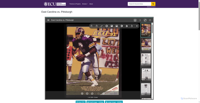 Security scan screenshot of https://digital.lib.ecu.edu/27695