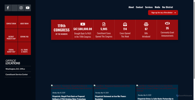 Security scan screenshot of https://fitzpatrick.house.gov/