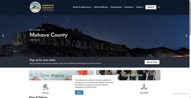 Security scan screenshot of https://www.mohave.gov/