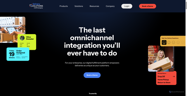 Security scan screenshot of https://deliverysolutions.co/