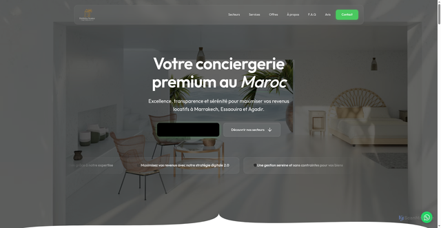 Security scan screenshot of https://holidayshome-conciergerie.com/
