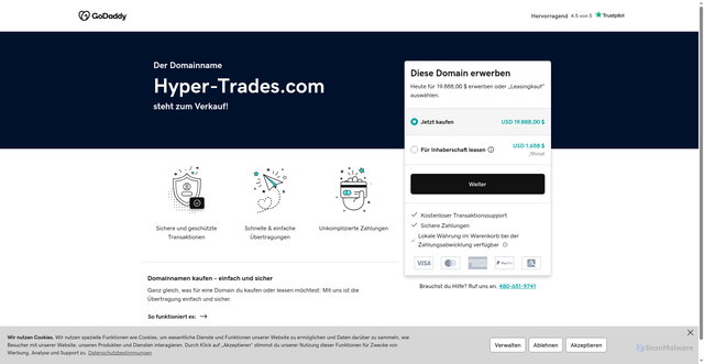 Security scan screenshot of https://hyper-trades.com/