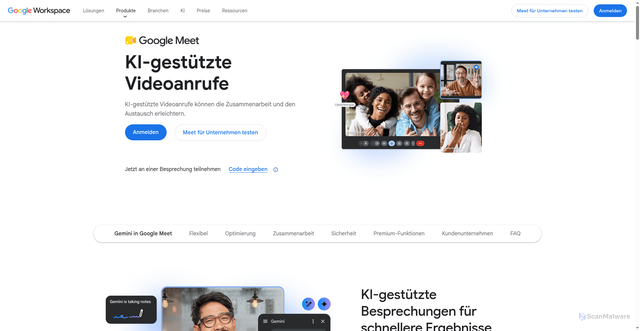 Security scan screenshot of https://meet.google.com/ius-yyii-qof
