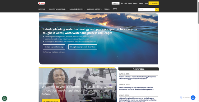 Security scan screenshot of https://www.watertechnologies.com