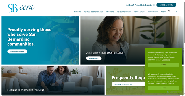 Security scan screenshot of https://www.sbcera.org/