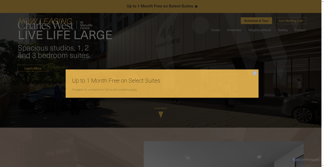 Security scan screenshot of https://44charles.com