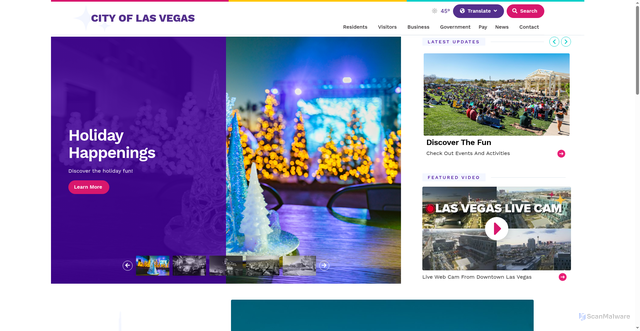 Security scan screenshot of https://www.lasvegasnevada.gov/