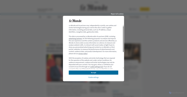 Security scan screenshot of https://vinci-reglement-fr.com/