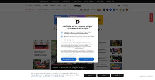 Security scan screenshot of https://img.onedio.com