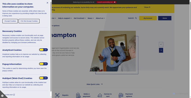 Security scan screenshot of https://www.wolverhamptonhomes.org.uk/
