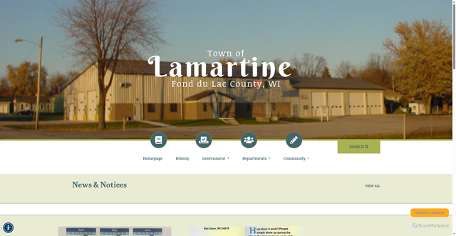 Security scan screenshot of https://townoflamartinewi.gov/