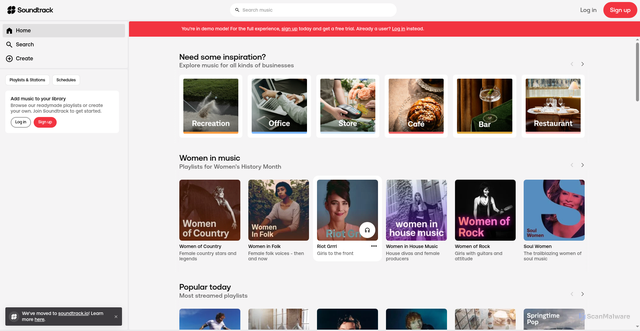 Security scan screenshot of https://business.soundtrackyourbrand.com
