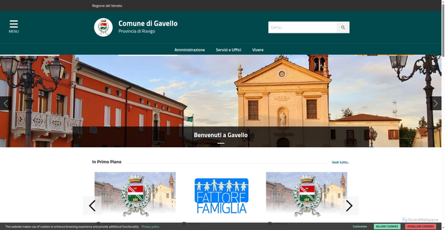 Security scan screenshot of https://www.comune.gavello.ro.it