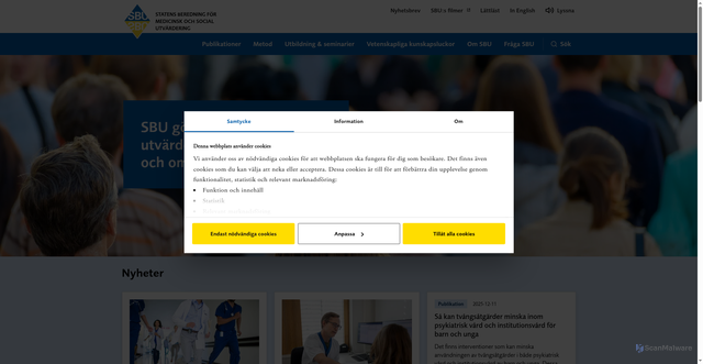 Security scan screenshot of https://www.sbu.se