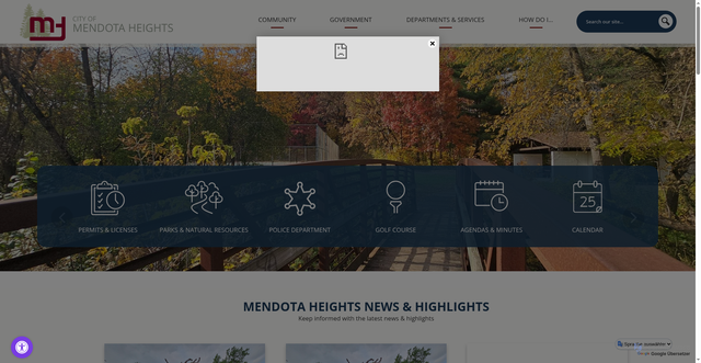 Security scan screenshot of https://mendotaheightsmn.gov/