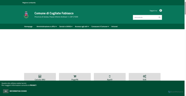 Security scan screenshot of https://www.comune.cugliatefabiasco.va.it/hh/index.php
