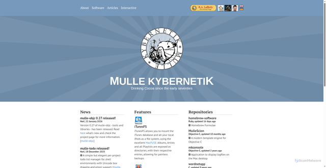 Security scan screenshot of https://mulle-kybernetik.com