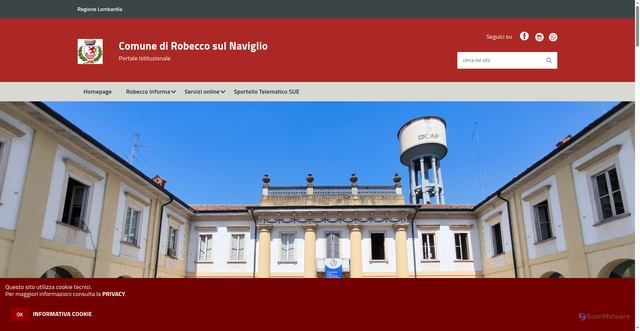 Security scan screenshot of https://www.comune.robeccosulnaviglio.mi.it