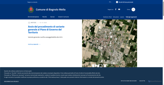 Security scan screenshot of https://www.comune.bagnolomella.bs.it/