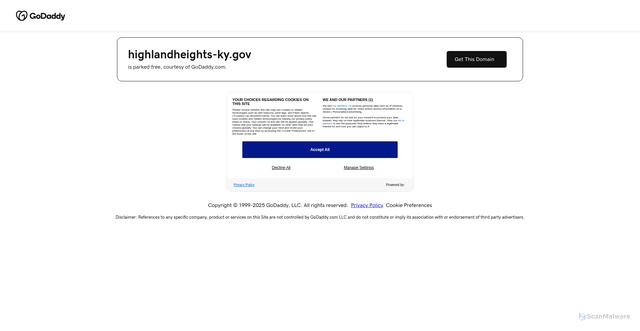 Security scan screenshot of https://highlandheights-ky.gov/
