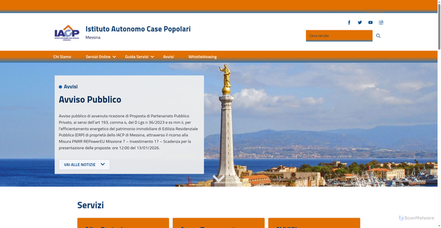 Security scan screenshot of https://www.iacpmessina.it/