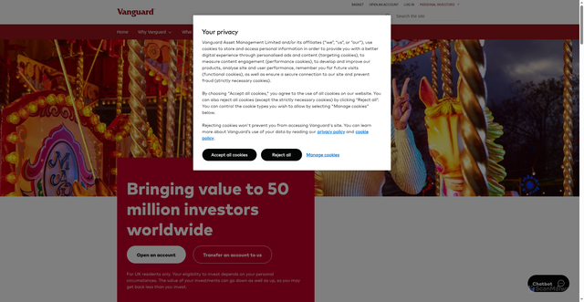 Security scan screenshot of https://www.vanguardinvestor.co.uk/