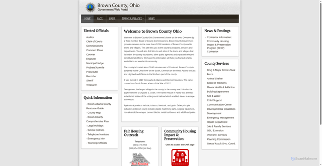 Security scan screenshot of https://browncountyohio.gov/