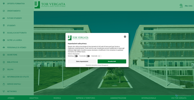 Security scan screenshot of http://web.uniroma2.it/