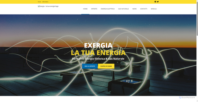 Security scan screenshot of http://www.exergia.it/