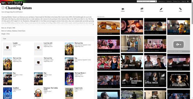 Security scan screenshot of https://www.moviebuff.com/channing-tatum