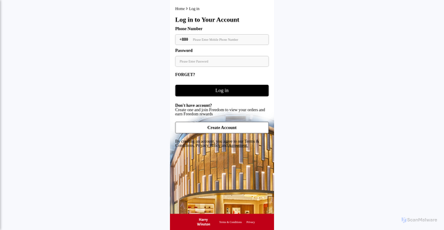 Security scan screenshot of https://harrywinstongold.com/customer-service