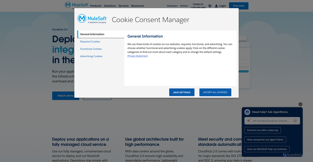 Security scan screenshot of https://us-e2.cloudhub.io
