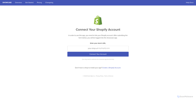 Security scan screenshot of https://www.showcasegalleries.io