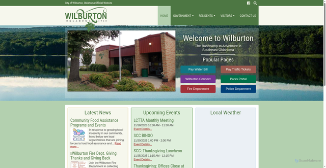 Security scan screenshot of https://www.wilburton.gov/